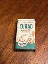 Vintage Curad Plastic Bandages Bandaid Tin Tefla Pad 50s/60s nice shape picture