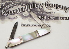 Antique ROBESON SHUREDGE ROCHESTER Senator Penknife Sectioned Pearl Handles picture