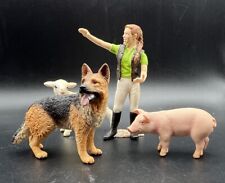 Lot Of 4 Schleich Animals And Horse Groomer Figures  picture