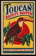 Old matchbox label (c) British Guiana, Toucan picture