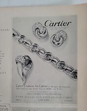 1953 Cartier gold and diamond bracelet earrings pin vintage jewelry ad picture