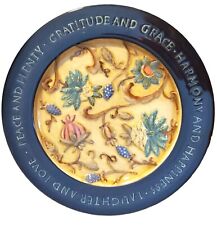 Vintage Decorative Plate 8 Inch Ceramic Floral Verse On Edge Virtues Positive  picture
