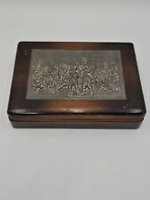 Rare Foke & Meltzer Wood Box Tin  Depicting Rembrant's The Night Watch 8 Inch picture