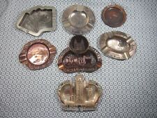 VINTAGE 1950s-70s State/City Change Tray Tin Metal Souvenir Ashtrays LOT of 7 picture