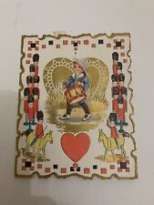 Vintage c.1920's Valentine's Day Card Boy Playing Drum Toy Soldiers picture