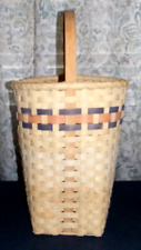 Unique Lovely Older Tall Flower/Storage Basket Hand-woven/Signed/21