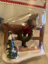Holiday Time  Holiday Horse With Fence & Wreath  Christmas village picture