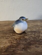 Adorable Chubby Porcelain Bluebird Figurine 2 1/2