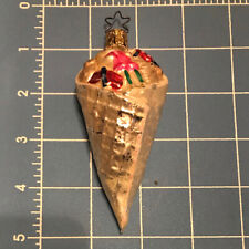 Inge Glas Waffle Cone Christmas Ornament Old World Christmas Ice Cream Germany picture