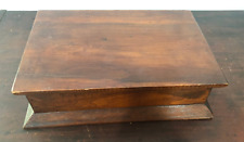 Vintage Handmade Lidded Wooden Box Dated 1938 Jewelry Trinket Box picture
