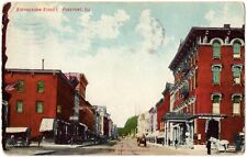 FREEPORT, IL - Stephenson Street, Trolley in Distance, Tracks, Illinois Postcard picture