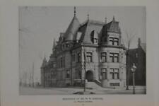 Chicago Downtown W.W. Kinball Mansion Prairie Ave Architecture Antique Art 1902 picture