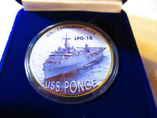 US NAVY - USS PONCE (LPD-15) Challenge Coin w/ Presentation Box picture