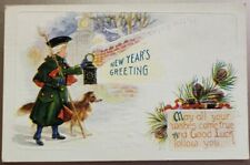 Vintage 1923 New Years Greeting Embossed Postcard picture