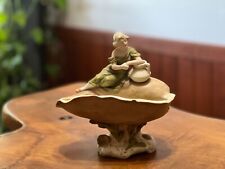Royal Dux Porcelain Figurine Woman on Shell Shape Bowl picture