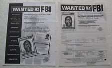 Wanted by the FBI trading cards Sell Sheets (No Cards) Arthur Lee Washington Jr picture