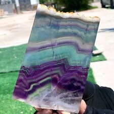 419G Natural beautiful Rainbow Fluorite Crystal Rough stone specimens cure picture