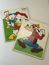 Playskool Disney Goofy & Huey Dewey Louie Duck Wood Puzzle Vintage 1970s Cartoon picture