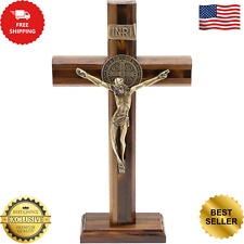 Crucifix  Cross Intercession Saint Benedict Wall  with Inner  (Antique Gold) picture
