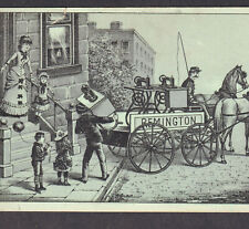 Remington Ilion NY Sewing Machine Delivery Wagon Horse Victorian Trade Card picture