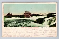 Spokane WA-Washington, Upper Falls, Antique, Vintage c1905 Souvenir Postcard picture