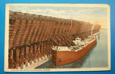 Duluth, MI, Michigan, Loading Ore in Duluth-Superior Harbor, vintage PC Postcard picture