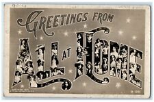 1909 Greetings From All At Home Large Letters Greenville PA RPPC Photo Postcard picture