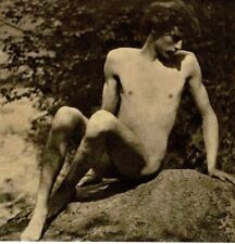 Young Man Sitting on a Rock Sunning late 19th Century gay photo collection 4 x 6 picture