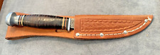 Vintage RARE Kinfolks 315 Fixed blade  bird/trout straightback w/ sheath--111.24 picture