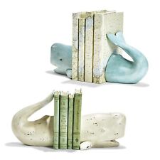 Two's Company Whale Bookend 2 Sets Blue & White picture