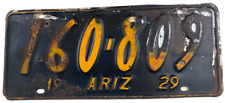Arizona 1929 License Plate Old Auto Tag Vintage Garage Man Cave Collector Decor picture
