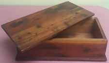 VINTAGE Solid Wooden Box With Removeable Lid 11