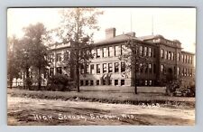 Barron WI-Wisconsin RPPC, High School Building, Vintage c1920 Postcard picture