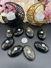 Natural Golden-sheen Obsidian sm Palm-Stones L@@K  & Gift picture