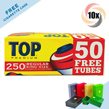 10x Boxes TOP Premium Filter Tubes Regular King Size Cigarette RYO - 2,500 Tubes picture