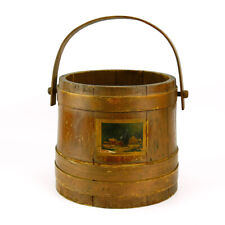 Vintage Primitive Wooden Sugar Bucket Firkin picture