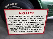 Self Framed Shell Service Station Parking Sign NOS INV#399 picture