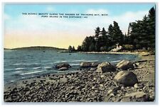 c1940's Scenic Beauty Shores Of Traverse Bay Traverse City Michigan MI Postcard picture