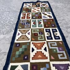 Vintage Southwest Handwoven Flat-weave Rug Rare Signed picture