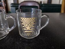 2 RARE Vintage THE AMERICAN AIR MUSEUM IN BRITAIN GLASS COFFEE MUGS ARMY NAVY UK picture