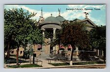 Houston TX-Texas, Scenic View Carnegie Library, Antique Vintage Postcard picture