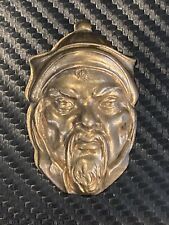Joseff Of Hollywood Genghis Khan Relief Face Pendant Brass Rare Piece picture