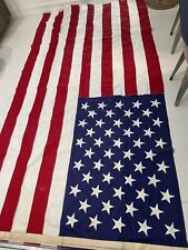 X Large BEST Valley Forge 100% Cotton Bunting 50 Stars USA  FLAG  VTG  56” X 110 picture