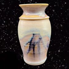 Vintage Hand Made Art Pottery Drip Glaze Signed by Artist Hand Trown 6”T 3”W picture