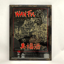 SUPER RARE VINTAGE WAN FU ORIENTAL FRENCH WHITE WINE BAR/ADVERTISING MIRROR SIGN picture