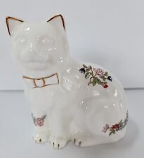 Royal Tara Cat Floral White Bone China Ireland Galway Bowtie Gold Accents 5