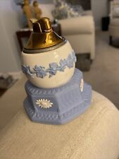 Jasper ware  wedgwood White And  blue Lighter And Base picture