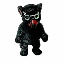 Vintage Black Grizzly Bear Wearing Sunglasses Plastic Figure Toy picture