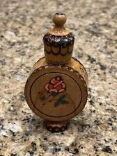 Vintage Wooden Hand Made & Hand Painted Perfume Bottle Holder from Bulgaria picture