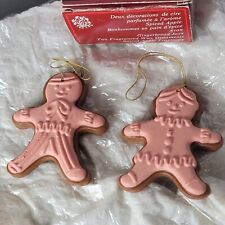 RARE Avon WAX CHRISTMAS ORNAMENTS Gingerbread SPICE APPLE 1980s picture
